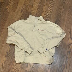 Champion Men's Beige Zip-Up Sweater